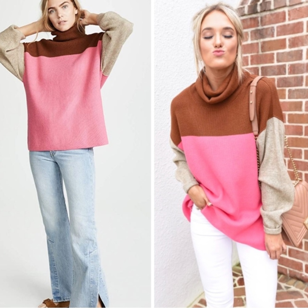 Medium Free People Color Block Sweater